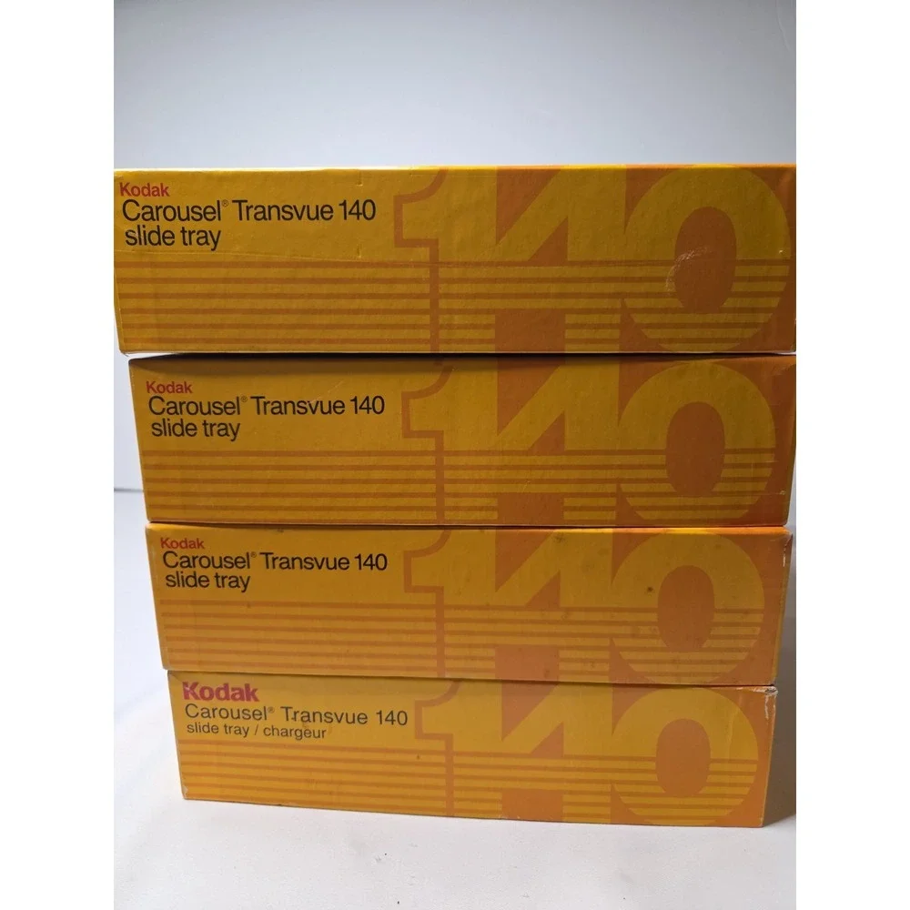 Lot Of 4 Kodak Carousel Transvue 140 Projector Gray Slide Tray Original With Box